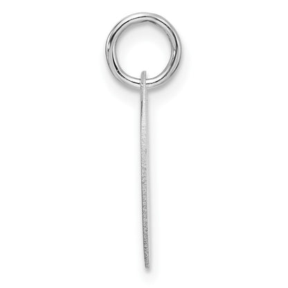 14k White Goldw Polished Black Enamel Letter G Initial Disk Charm
