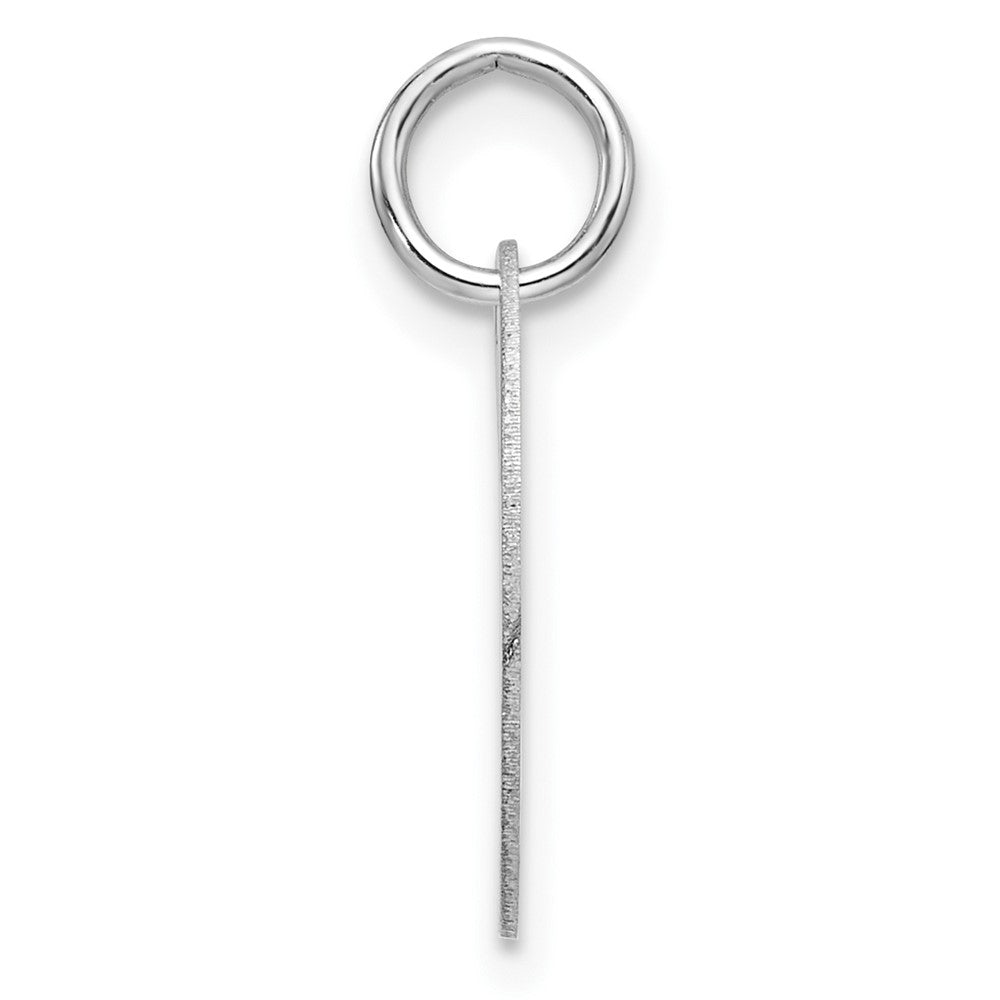 14k White Goldw Polished Black Enamel Letter L Initial Disk Charm
