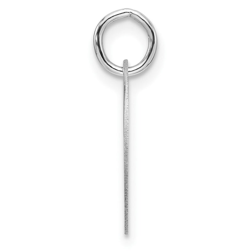 14k White Goldw Polished Black Enamel Letter O Initial Disk Charm