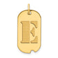 14k Yellow Gold Polished Letter E Initial Dog Tag Pendant