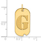 14k Yellow Gold Polished Letter G Initial Dog Tag Pendant