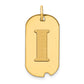 14k Yellow Gold Polished Letter I Initial Dog Tag Pendant