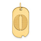 14k Yellow Gold Polished Letter O Initial Dog Tag Pendant