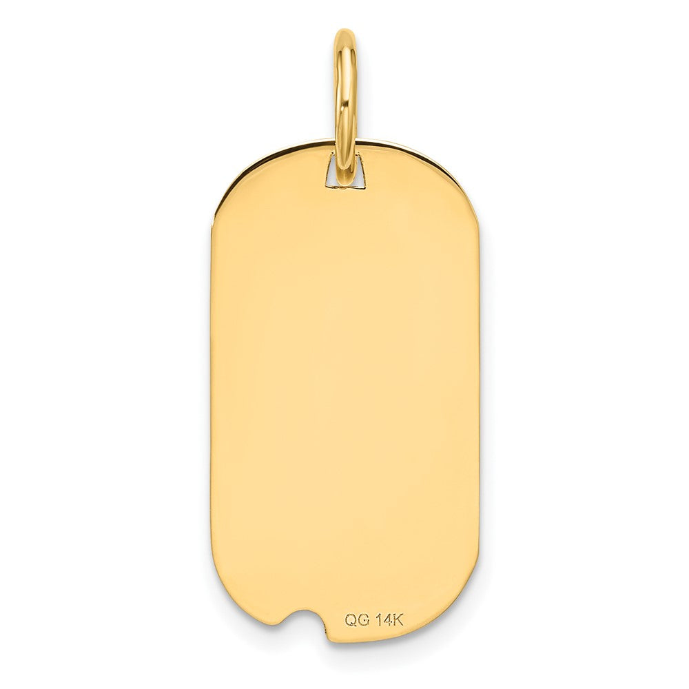 14k Yellow Gold Polished Letter P Initial Dog Tag Pendant