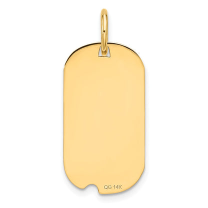 14k Yellow Gold Polished Letter P Initial Dog Tag Pendant