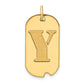 14k Yellow Gold Polished Letter Y Initial Dog Tag Pendant