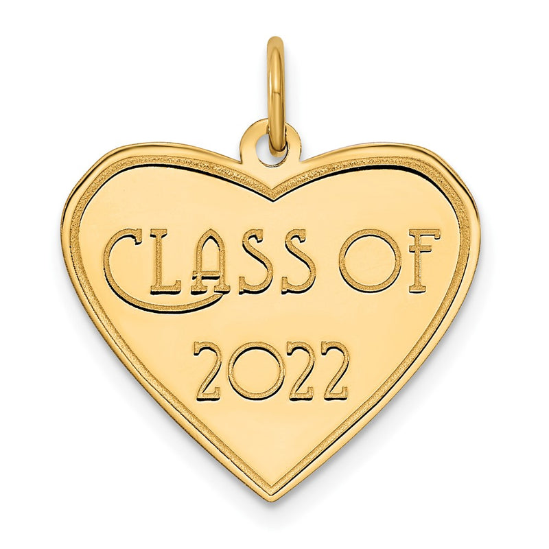 14k Yellow Gold Class of 2022 Heart Charm