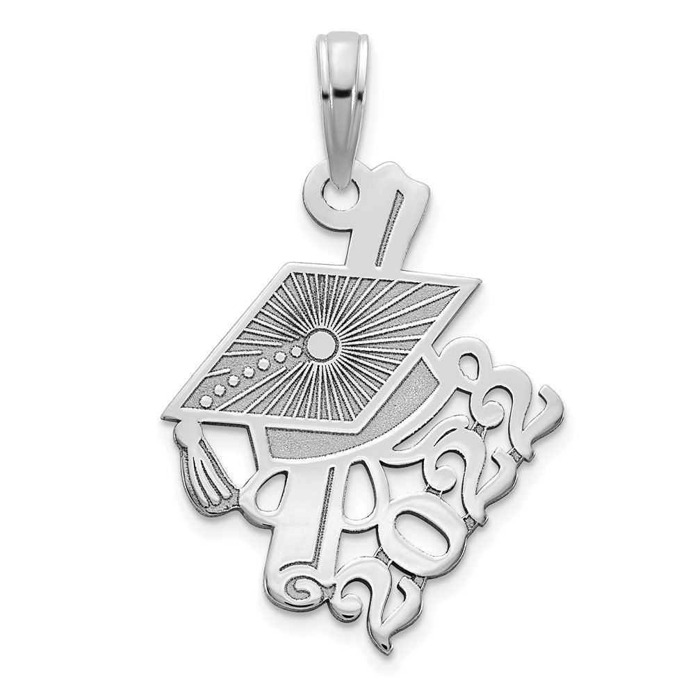 14k White Goldw Graduations Cap and Slanted Diploma 2022 Charm