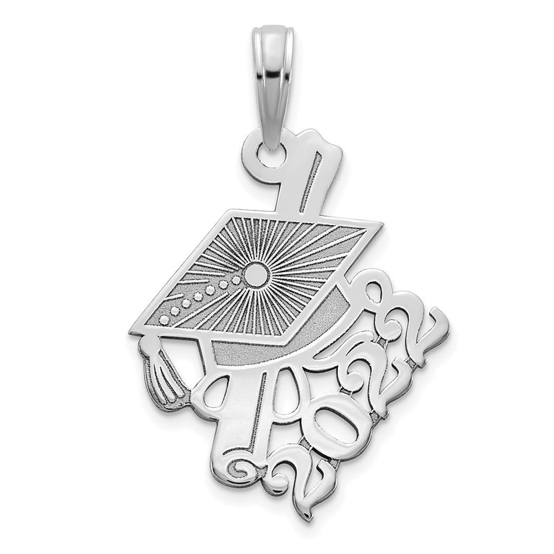 14k White Goldw Graduations Cap and Slanted Diploma 2022 Charm