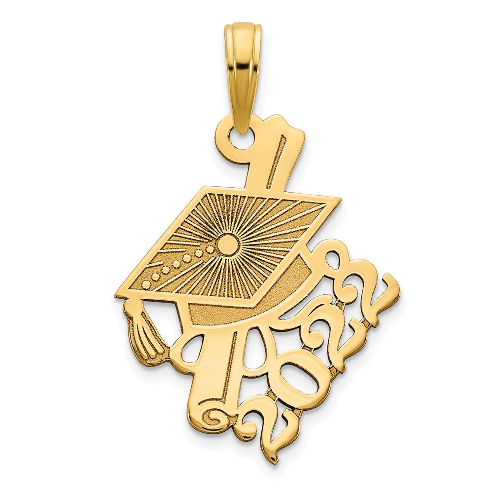 14k Yellow Gold Graduations Cap and Slanted Diploma 2022 Charm