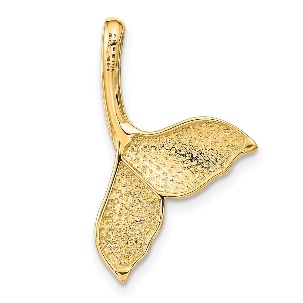 14k Yellow & Rhodium Gold w/White Rhodium Polished Whale Tail Slide