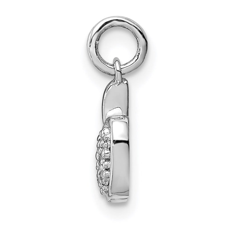 14k White Gold Diamond Apple Charm