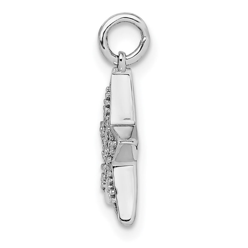 14k White Gold Diamond Star Charm