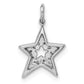 14k White Gold Diamond Star Charm