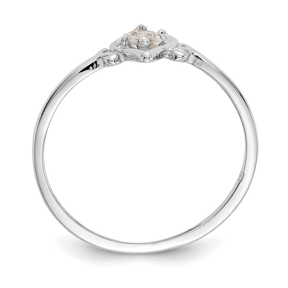 14K White Gold Topaz Birthstone Heart Ring