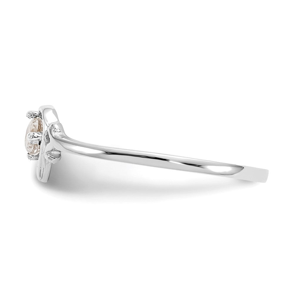 14K White Gold Topaz Birthstone Heart Ring