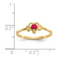 14K Yellow Gold Ruby Birthstone Heart Ring