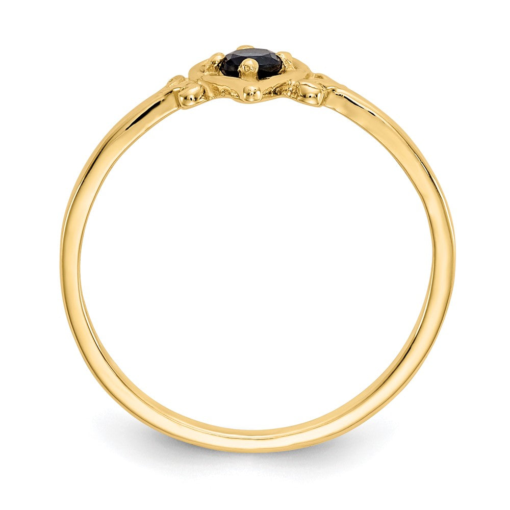 14K Yellow Gold Sapphire Birthstone Heart Ring