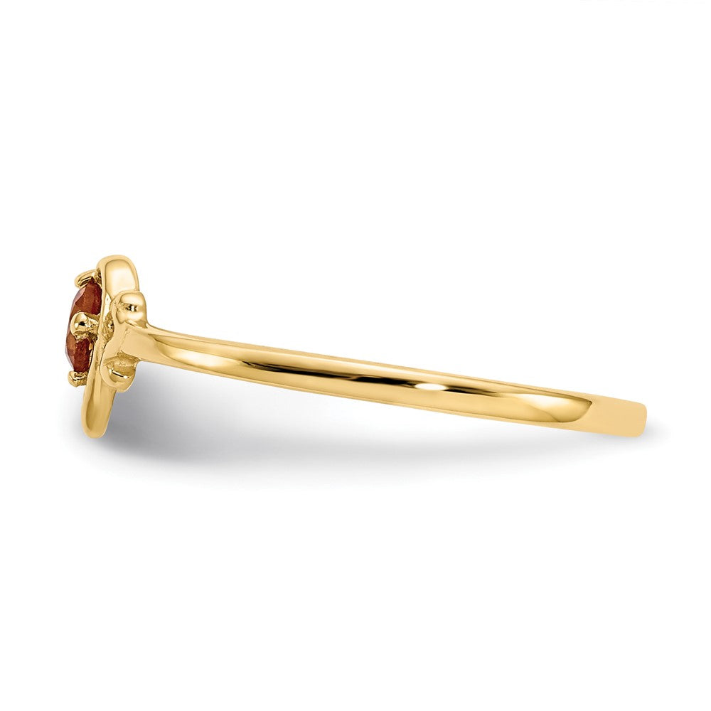 14K Yellow Gold Citrine Birthstone Heart Ring