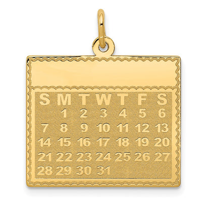 14k Yellow Gold Monday the First Day Calendar Pendant