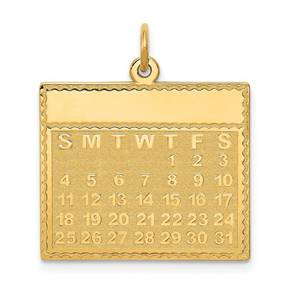 14k Yellow Gold Thursday the First Day Calendar Pendant