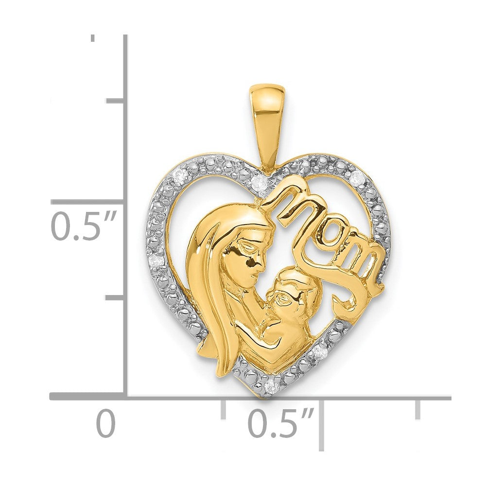 14k and Rhodium Dia Pendant