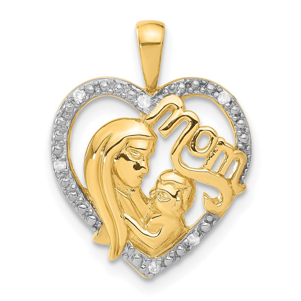 14k and Rhodium Dia Pendant