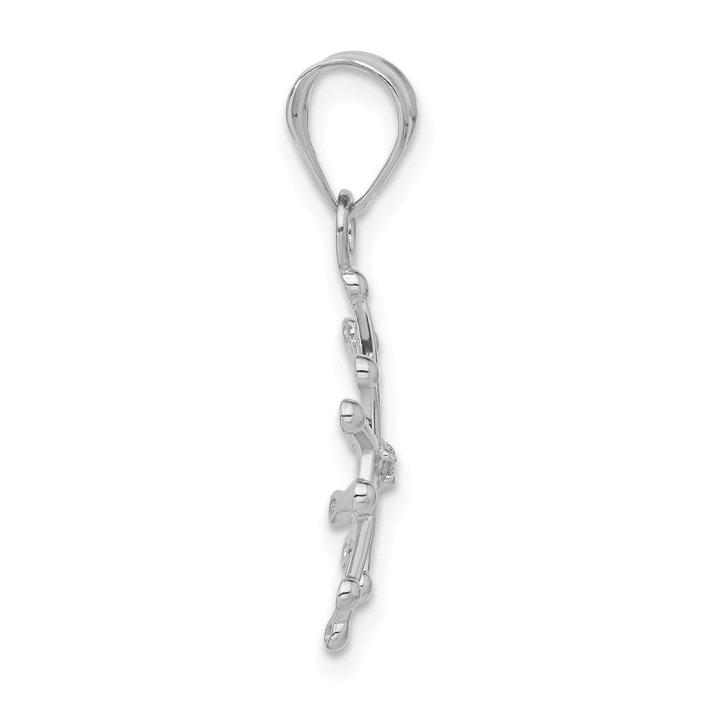 14k White Gold .01ct. Diamond Snowflake Pendant