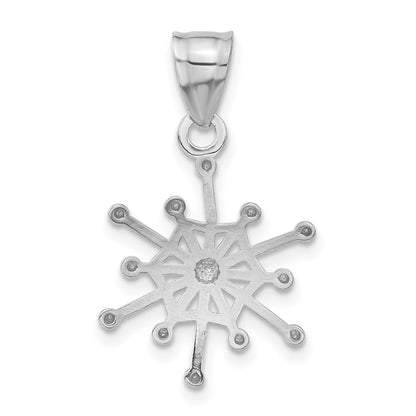 14k White Gold .01ct. Diamond Snowflake Pendant