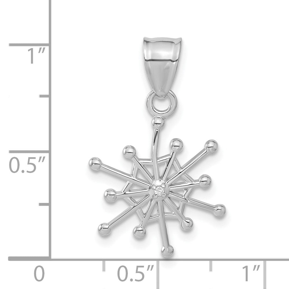 14k White Gold .01ct. Diamond Snowflake Pendant