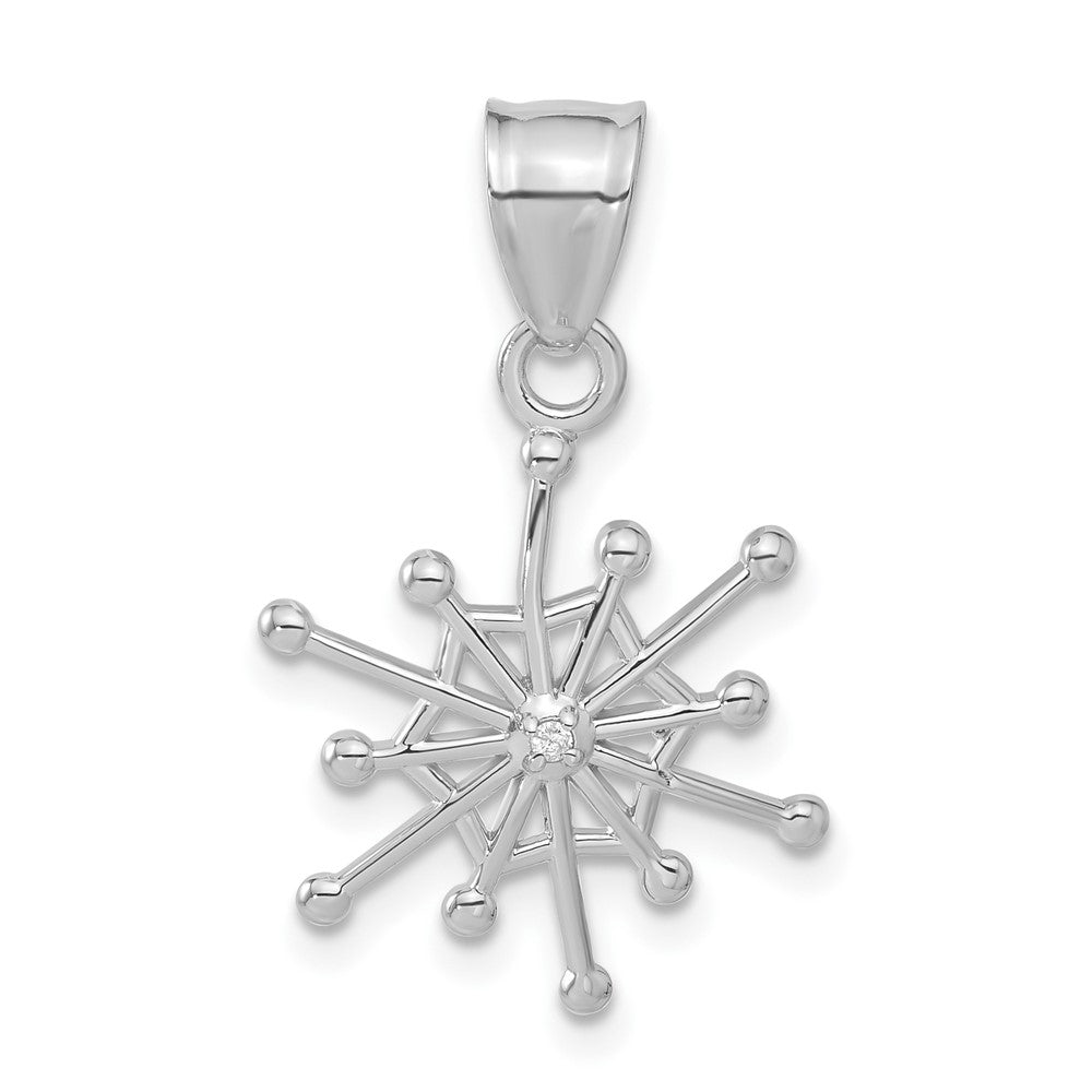 14k White Gold .01ct. Diamond Snowflake Pendant