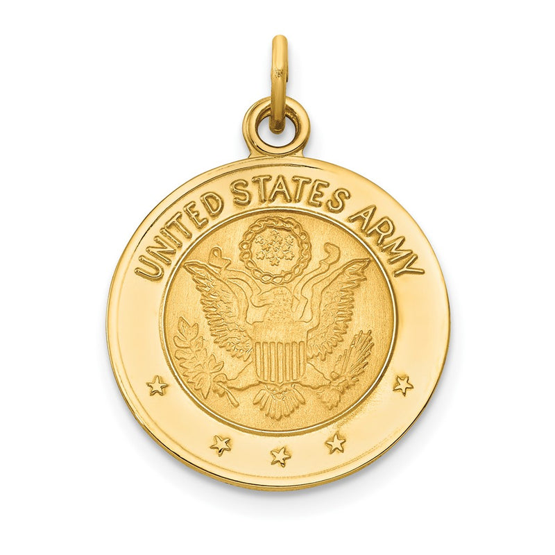 14k Yellow Gold U.S. ARMY  Insignia Disc Pendant