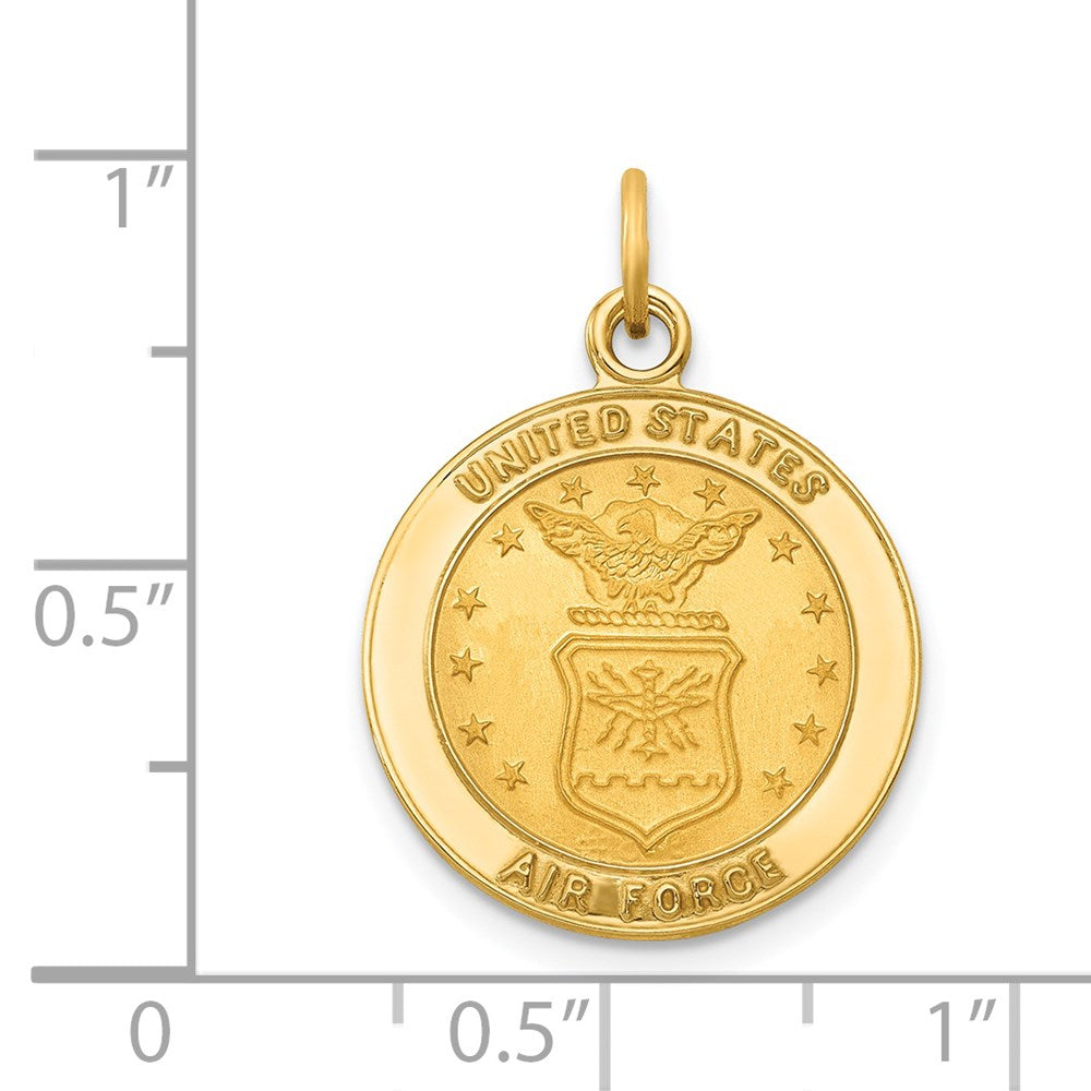 14k Yellow Gold U.S. AIR FORCE Insignia Disc Pendant