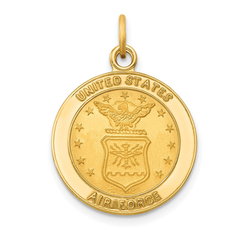 14k Yellow Gold U.S. AIR FORCE Insignia Disc Pendant
