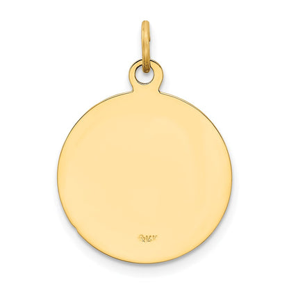 14k Yellow Gold U.S. NAVY Insignia Disc Pendant