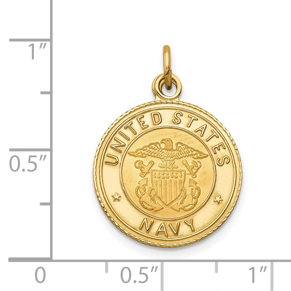 14k Yellow Gold U.S. NAVY Insignia Disc Pendant