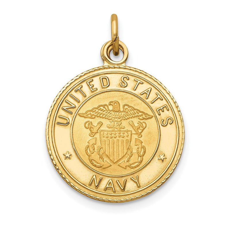 14k Yellow Gold U.S. NAVY Insignia Disc Pendant