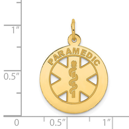 14k Yellow Gold Medium PARAMEDIC Medical Pendant