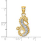 Genuine Diamond Seahorse Pendant in 14K Yellow Gold