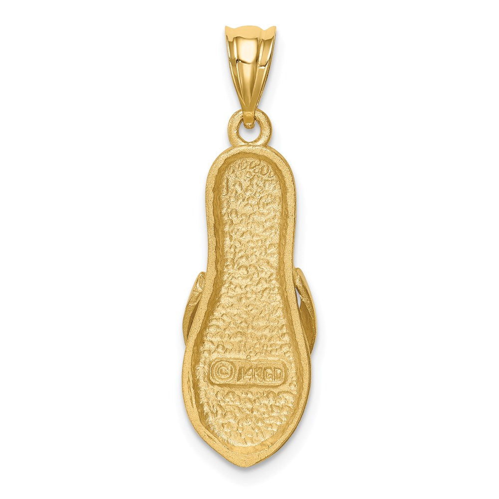 14K and Rhodium Diamond Sandal Pendant