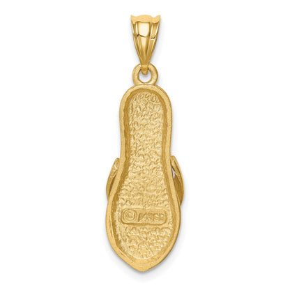 14K and Rhodium Diamond Sandal Pendant