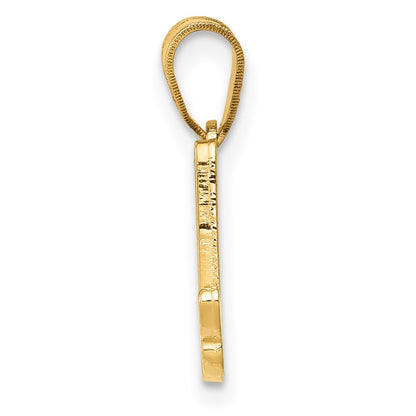 14k Yellow GoldY Script Letter A Initial Pendant