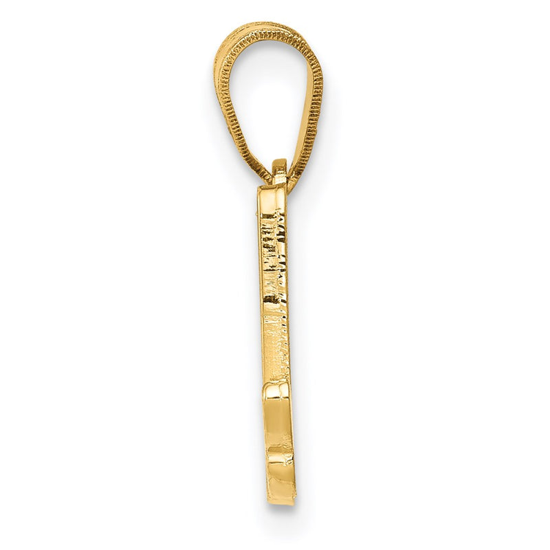 14k Yellow GoldY Script Letter A Initial Pendant
