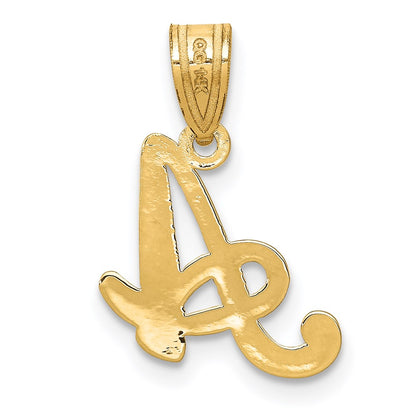 14k Yellow GoldY Script Letter A Initial Pendant