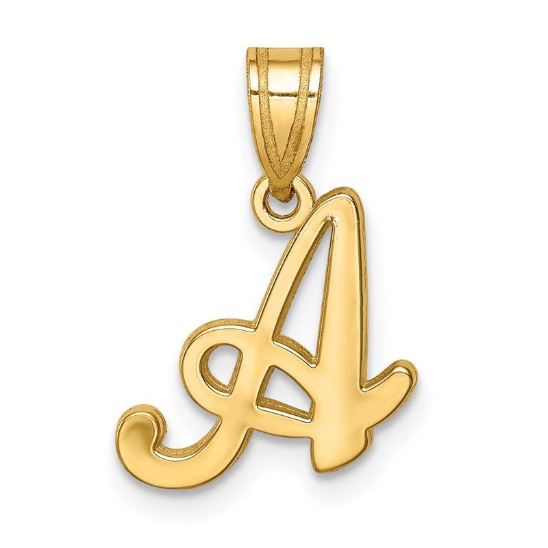 14k Yellow GoldY Script Letter A Initial Pendant