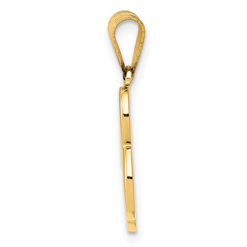 14k Yellow GoldY Script Letter B Initial Pendant