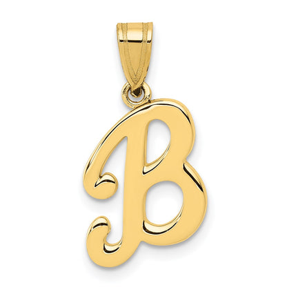 14k Yellow GoldY Script Letter B Initial Pendant