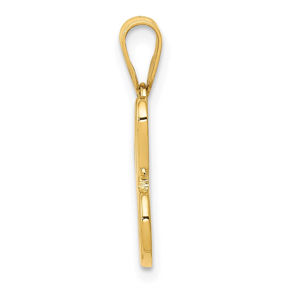 14k Yellow GoldY Script Letter C Initial Pendant