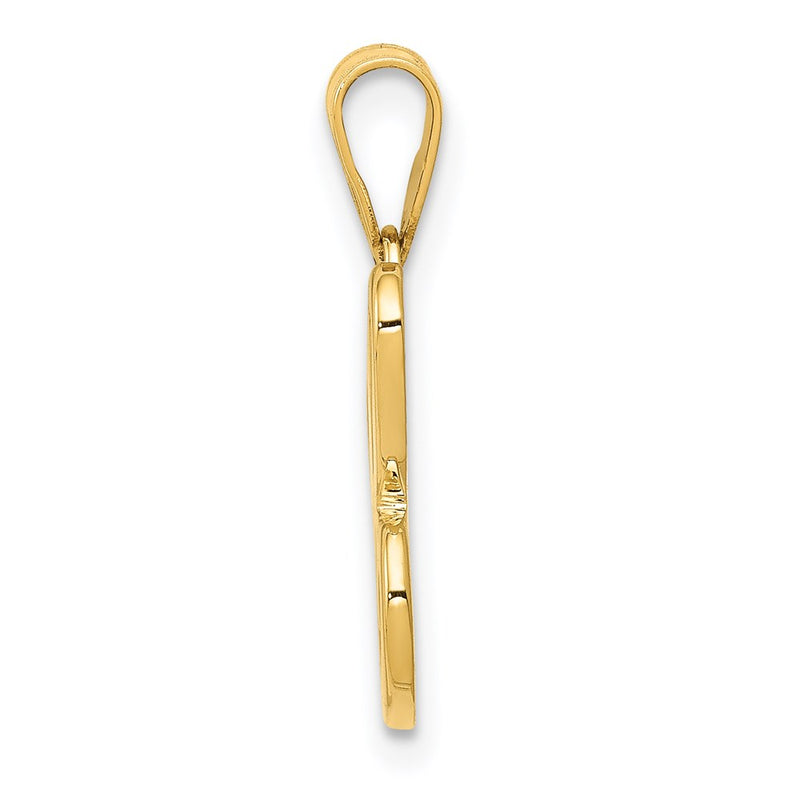 14k Yellow GoldY Script Letter C Initial Pendant