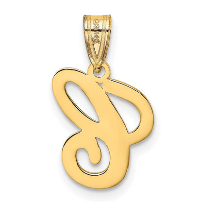14k Yellow GoldY Script Letter C Initial Pendant